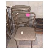 BROWN METAL FOLDING CHAIRS SET OF 4