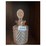 PINK HOBNAIL DECANTER WITH STOPPER