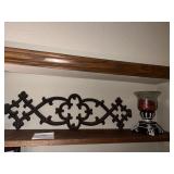 CANDLE HOLDER AND DECORATIVE IRON SWAG