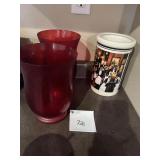 RED VASES, WINE CHILLER