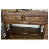 WOVEN LOOK ENTRY TABLE/SOFA TABLE WITH 2 DRAWERS
