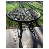 WROUGHT IRON PATIO UMBRELLA TABLE