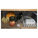 ARTIFICIAL PUMPKINS, PLANTS BOX WITH ARTIFICIAL