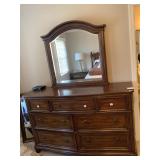 DRESSER WITH ATTACHED MIRROR, 40X64X20