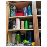 CABINET FULL OF REUSABLE DRINK BOTTLES, INSULATED