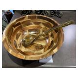 BEAUTIFUL HAND TURNED WOOD SALAD BOWL