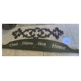 GOD BLESS THIS HOME WOOD SWAG AND IRON SWAG