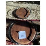 MARY AND MARTHA WOOD AND IRON SERVING TRAYS