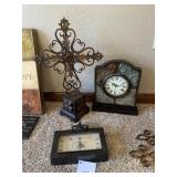 STANDING CROSS AND TABLE CLOCKS
