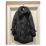BETSEY JOHNSON SZ L DOWN LONG PUFFER COAT WITH