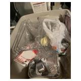 ALUMINUM PANS, STERNO, CHAFFING DISH STANDS, BIN,