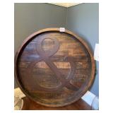 24" LARGE WOOD TRAY WITH AMPERSAND