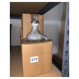 UNUSUAL GLASS DECANTER W/ STOPPER