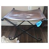 LEATHER AND IRON FOLDING SEAT