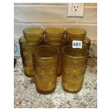 PIONEER WOMAN, SET OF 8 AMBER GLASSES WITH