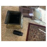 METAL VASE, PICTURE FRAMES