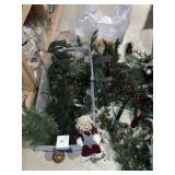 STORAGE BIN WITH WINTER FAUX FOLIAGE