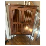 2 DOOR WOOD AND METAL CABINET 49X26X12