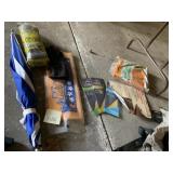 UMBRELLA, CHAMOIS, SANDPAPER, STEEL WOOL