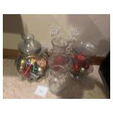 LARGE GLASS JAR FILLED WITH CHRISTMAS
