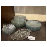 GLASS DISHES, BOWLS, DIVIDED SERVING DISH