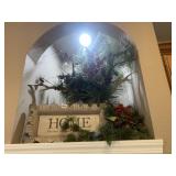 BEAUTIFUL CHRISTMAS DISPLAY WITH WOOD "HOME" SIGN