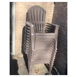 6 OUTDOOR PLASTIC ADIRONDACK CHAIRS