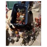 HUGE BIN W/ PUMPKINS AND DECORATING ITEMS