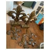 FLEUR DE LIS, STANDING WITH BASE AND WALL ART