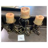 TRIO OF PILLAR CANDLE HOLDERS