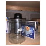 COFFEE CARAFE, ICER AND LINER SET IN OB, GLASS