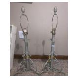 PAIR OF MATCHING LAMPS WITH TRIPOD BASES