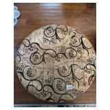 24" WOOD DECORATIVE LAZY SUSAN