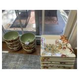 PIER 1 STONEWARE DISHES, 12 PLATES, 8 BOWLS