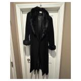 MARIO DE PINTO WOOL AND FAUX FUR LONG DRESS