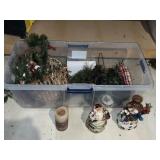 BIN WITH CHRISTMAS DECORATIONS