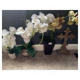 FAUX ORCHIDS, STANDING CROSS