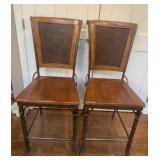 RIVERSIDE FURNITURE CO IRON AND WOOD BAR STOOLS