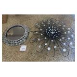 RHINESTONE EMBELLISHED WALL MIRROR AND DECORATIVE