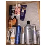 VARIETY OF HAIR PRODUCTS PARTIALLY USED