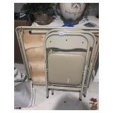 CARD TABLE AND 3 FOLDING CHAIRS
