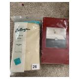 NEW BURGUNDY EURO SHAMS AND VINYL SHOWER CURTAIN