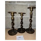 TRIO OF PEDESTAL CANDLE HOLDERS