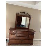 SUMPTER LONG DRESSER WITH MIRROR, 64X19X38