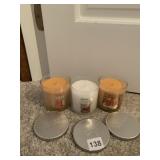 3 NEW YANKEE CANDLES, HARVEST, NORTH POLE