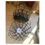 METAL FRUIT BOWL, METAL UTENSIL CADDY