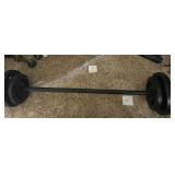 WEIGHTLIFTING BAR WITH WEIGHTS