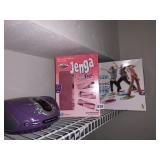 JENGA GIRL TALK GAME, SMALL CD BOOM BOX, DANCE
