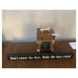 PRAYER BOX AND WOOD SIGN