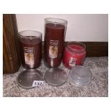 3 NEW YANKEE CANDLES, AUTUMN WREATH, CANDY CANE